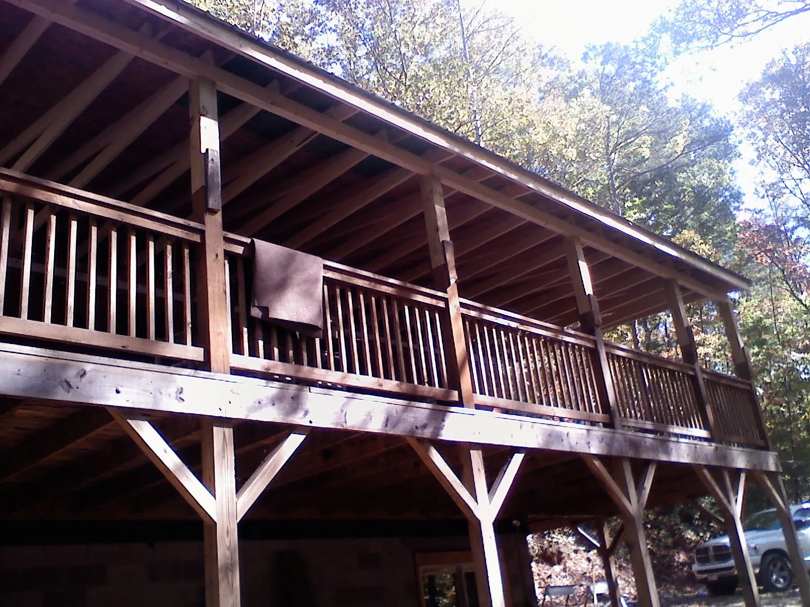 Timber framing under a new elevated porch and deck — Roof Leak Repair in Bordentown by Roofing Brothers